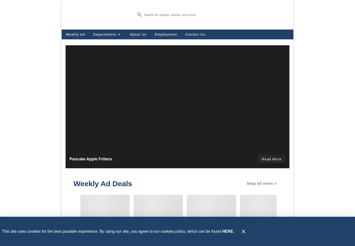 Captured homepage of heritagefoodstores.com in the current scan