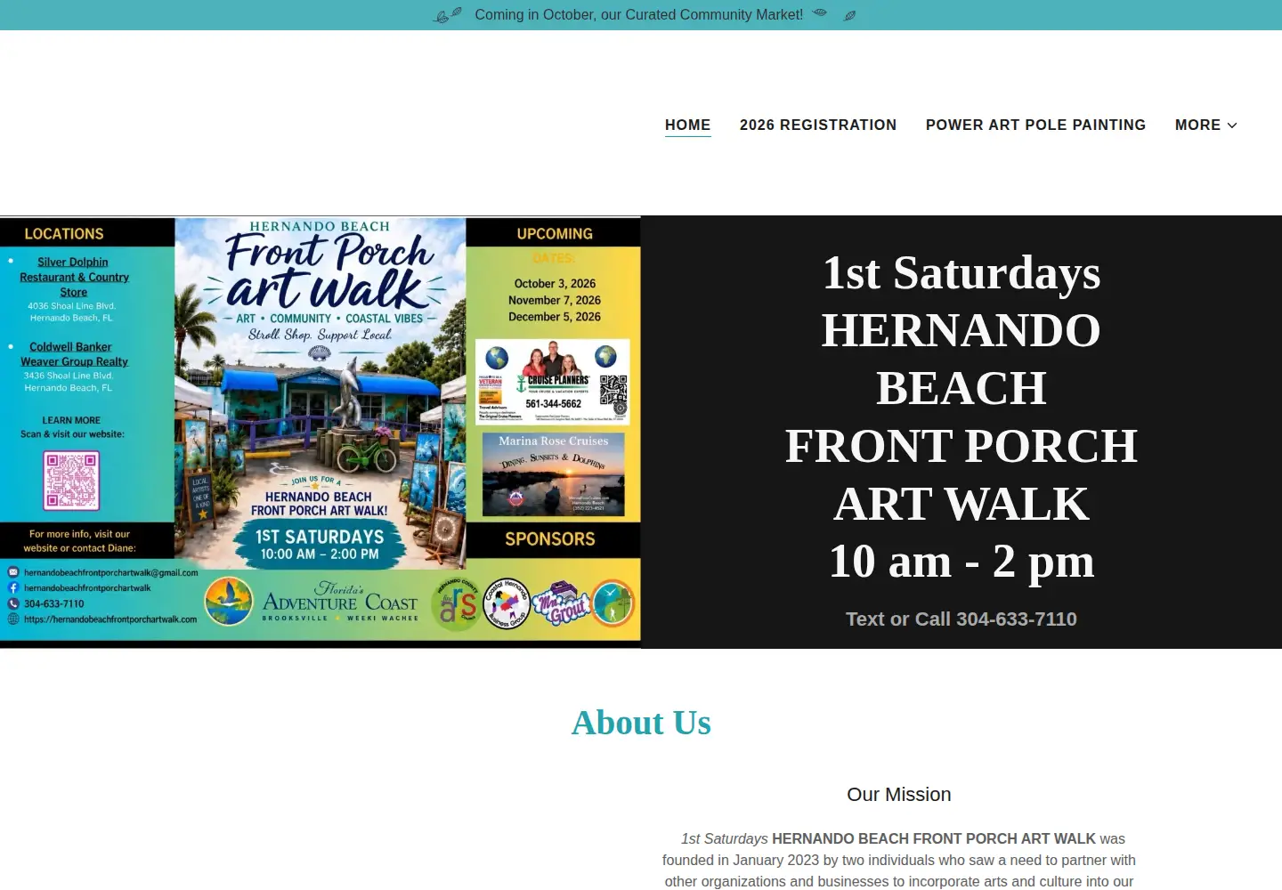 Screenshot of hernandobeachfrontporchartwalk.com