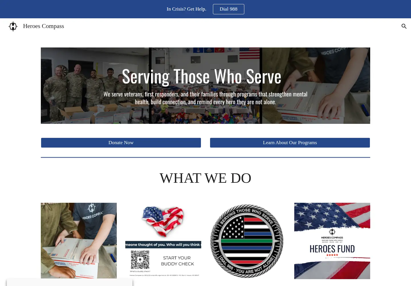 Captured homepage of heroescompass.com in the current scan