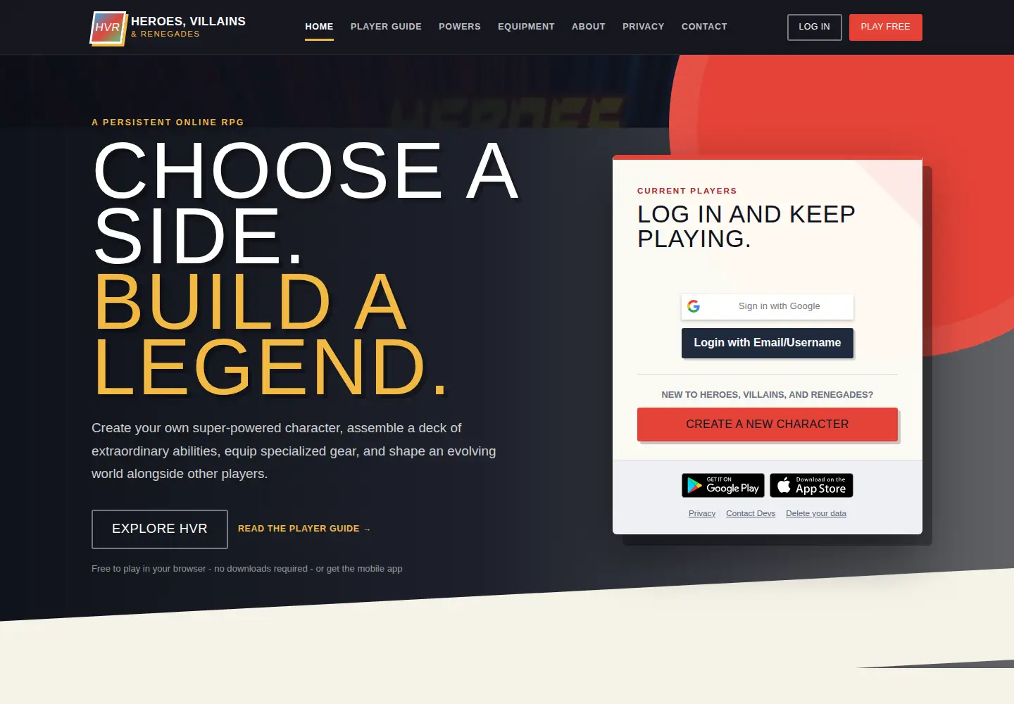 Screenshot of heroesrisinggame.com
