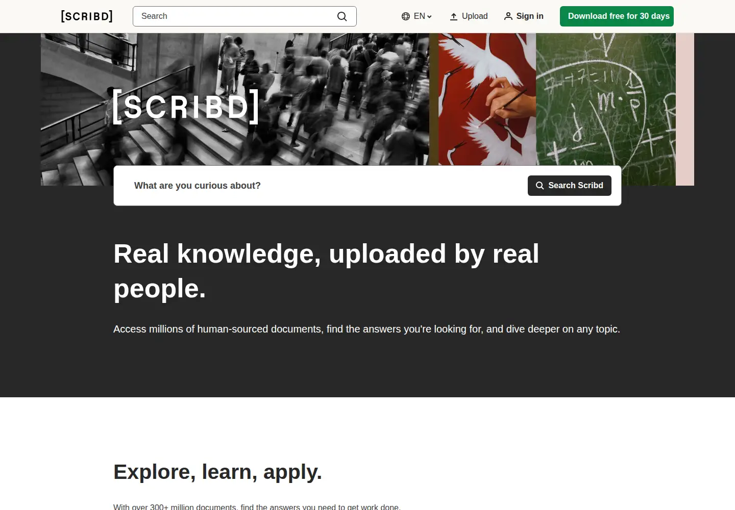 Screenshot of scribd.com
