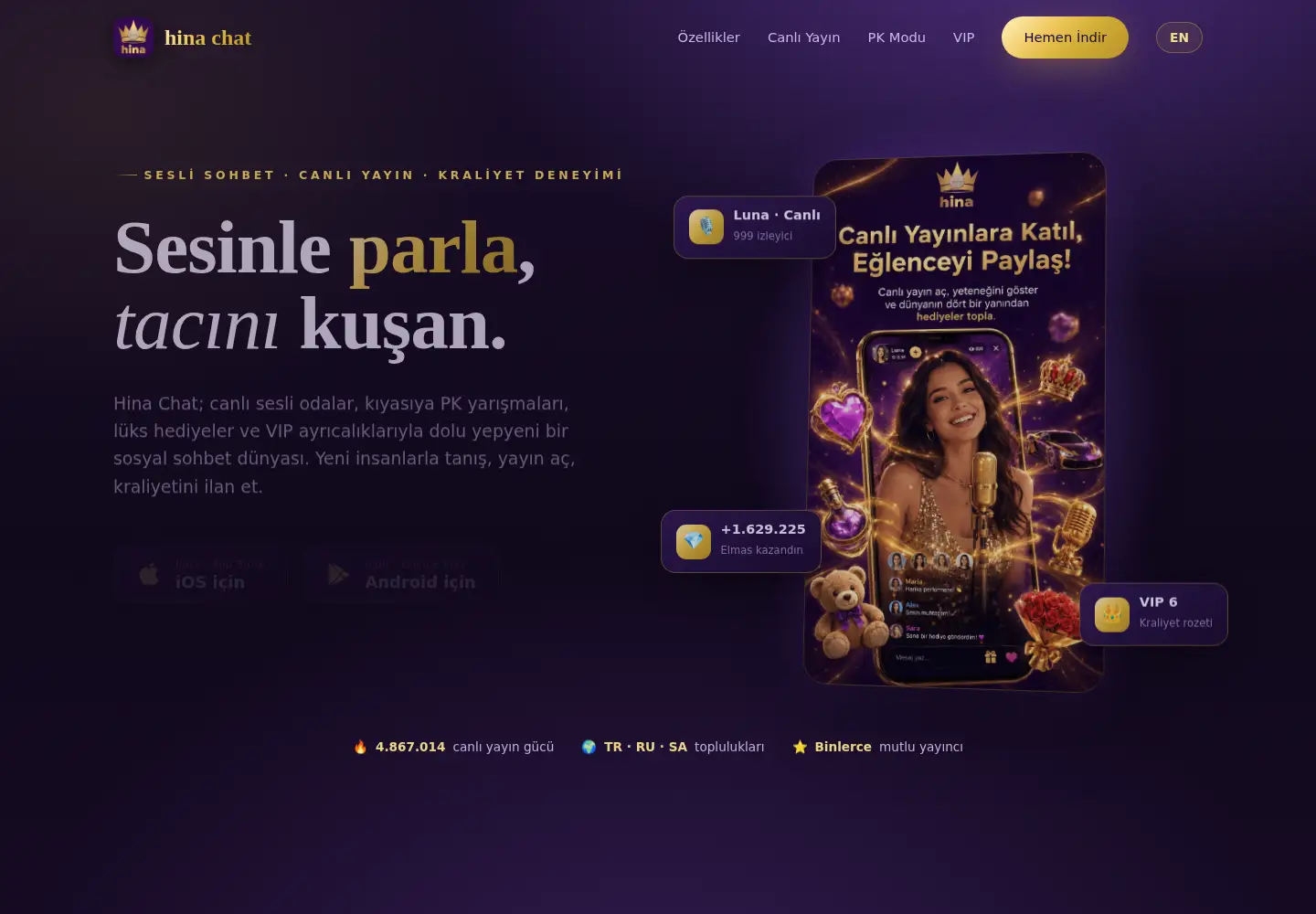 Screenshot of hinachat.com