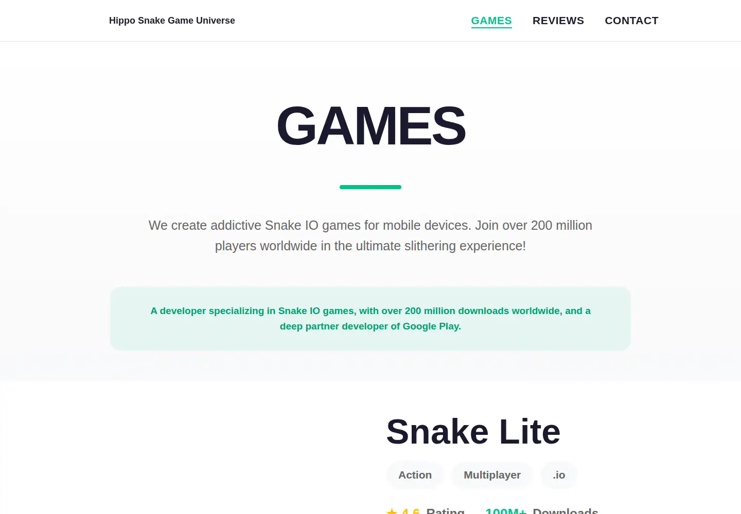 Screenshot of hippo-snake-game.com