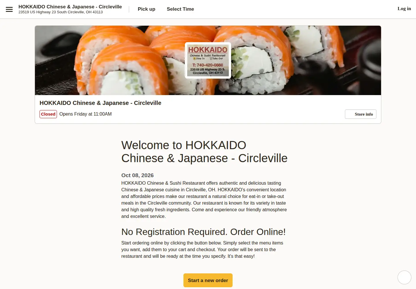 Captured homepage of hokkaidocircleville.com in the current scan