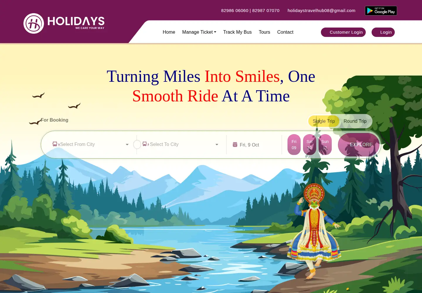 Captured homepage of holidaysbus.com in the current scan