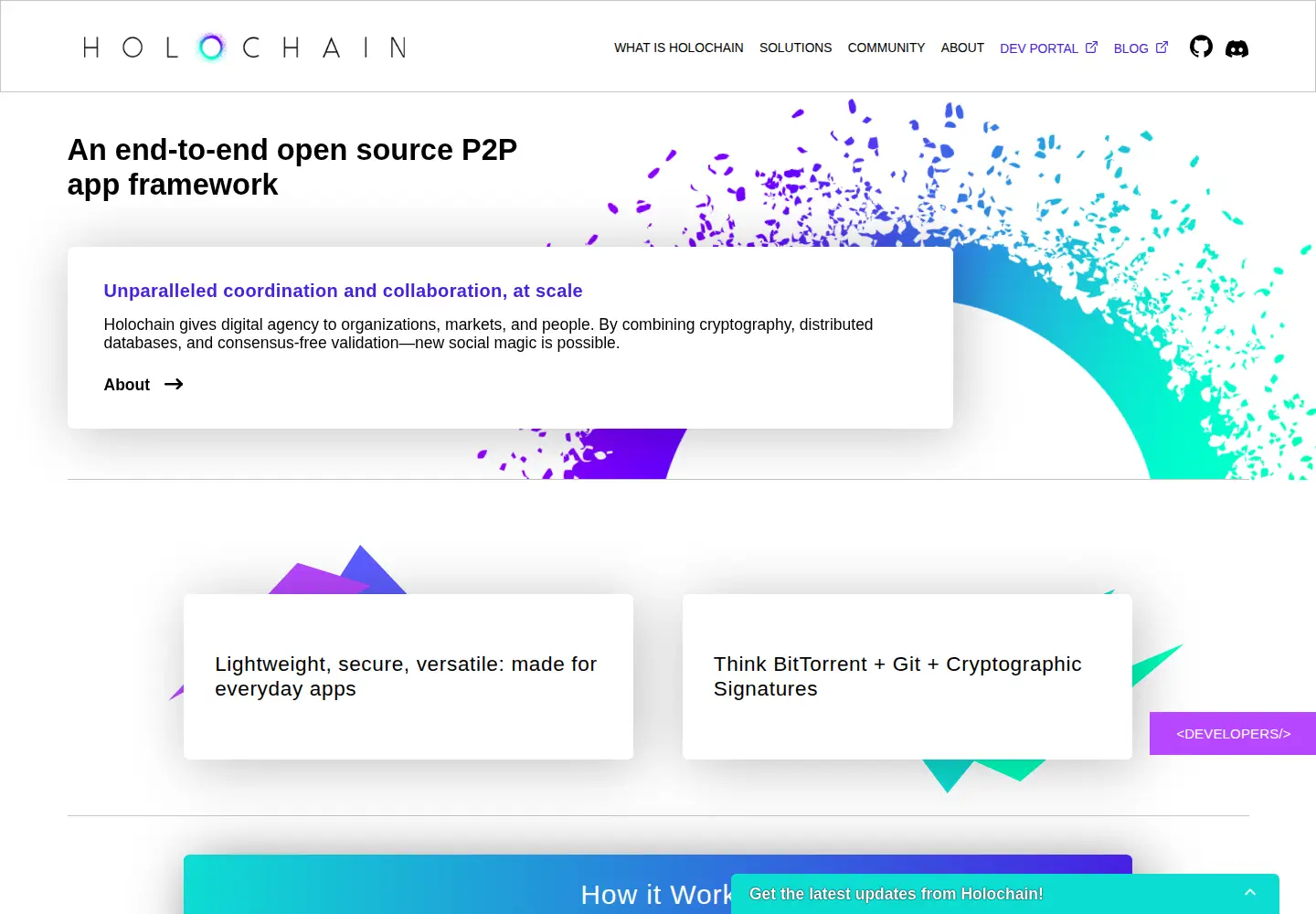 Screenshot of holochain.com