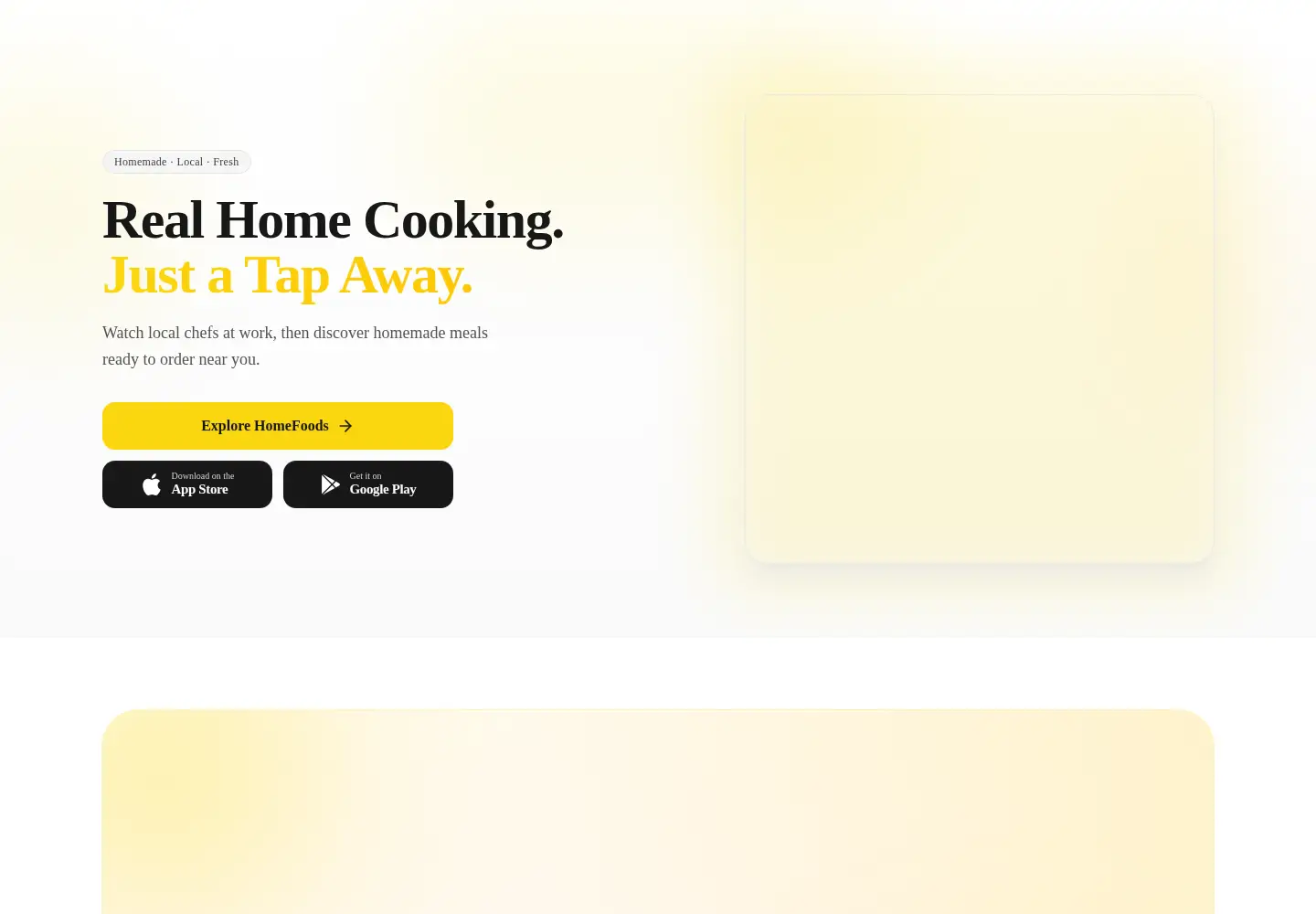 Screenshot of homefoodsapp.com