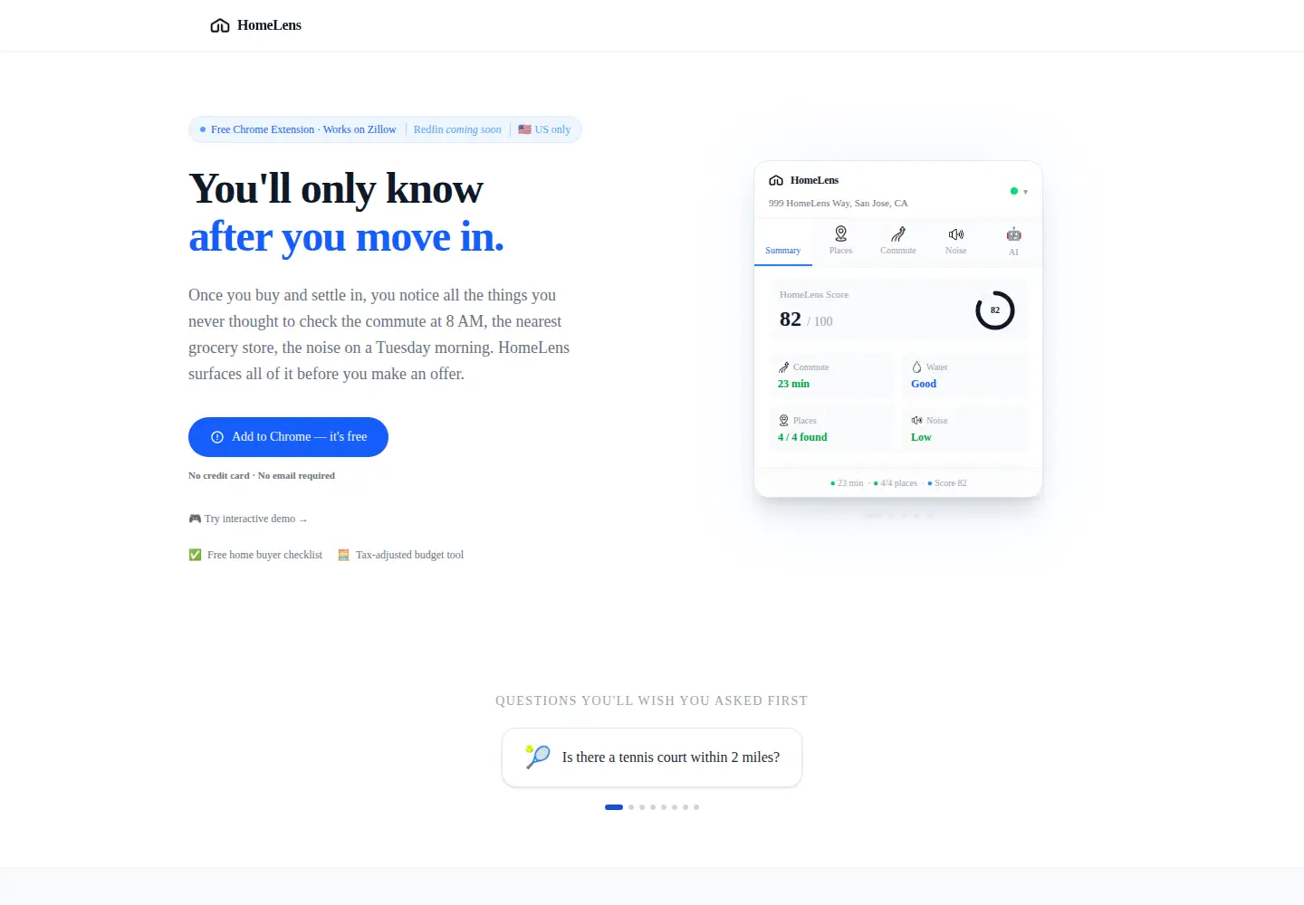 Screenshot of homelensapp.com