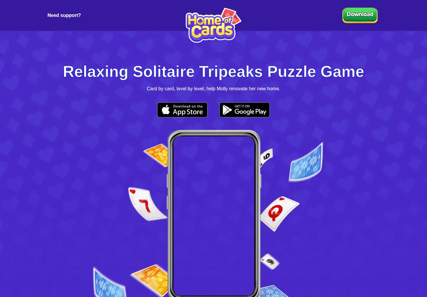 Screenshot of homeofcardsgame.com