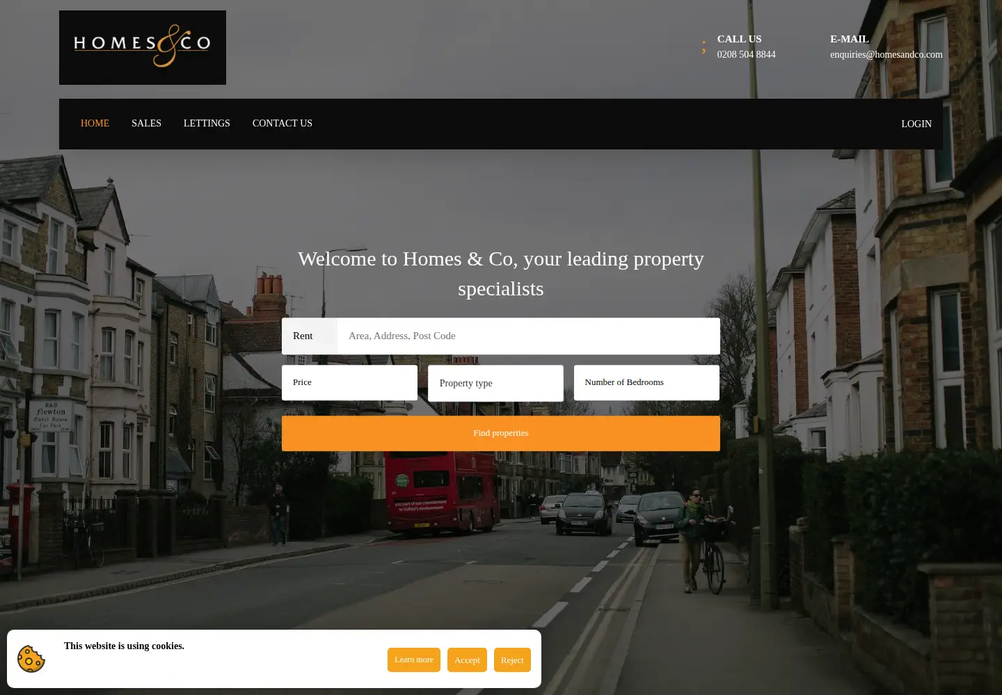 Captured homepage of homesandco.com in the current scan