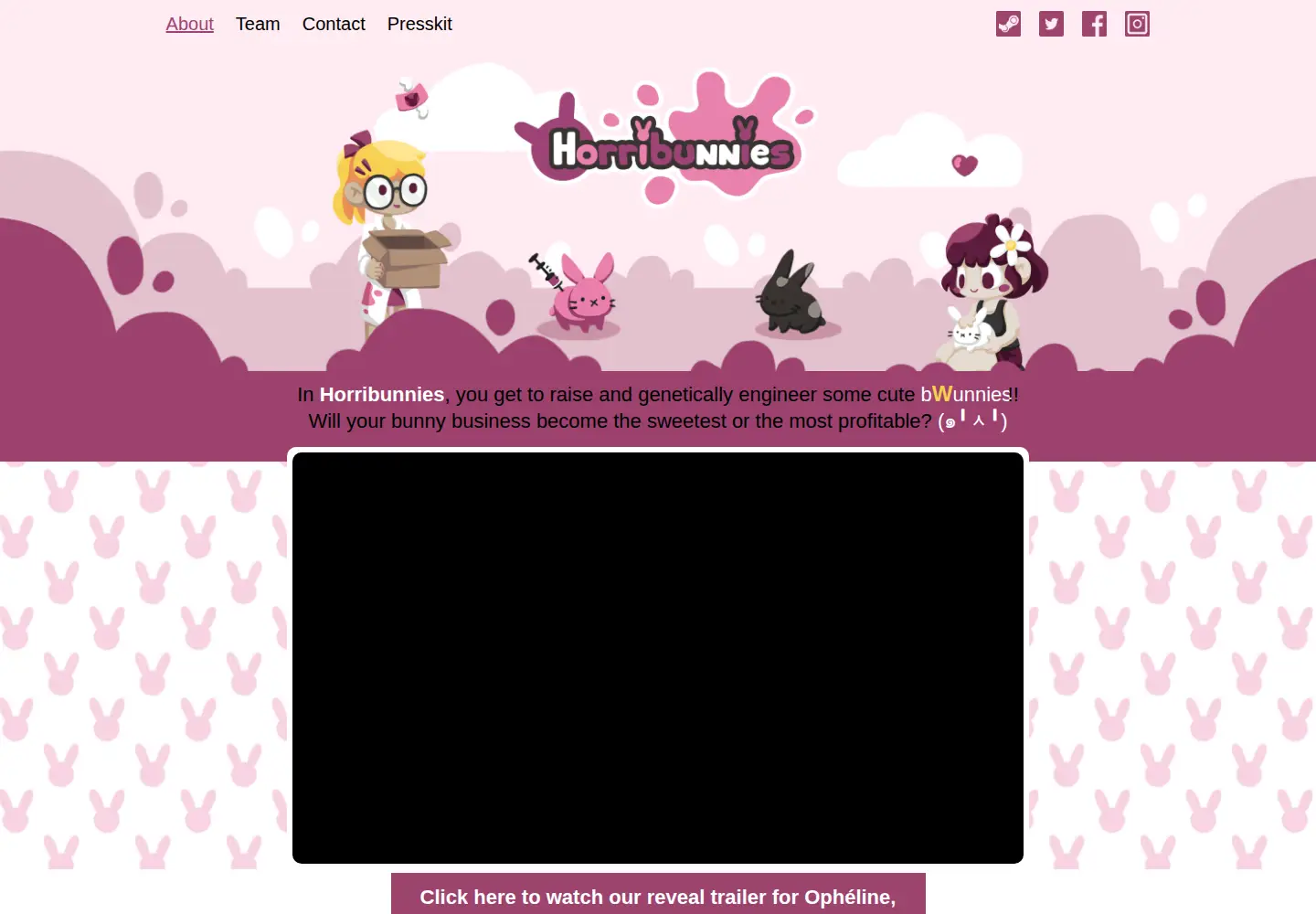 Screenshot of horribunnies.com