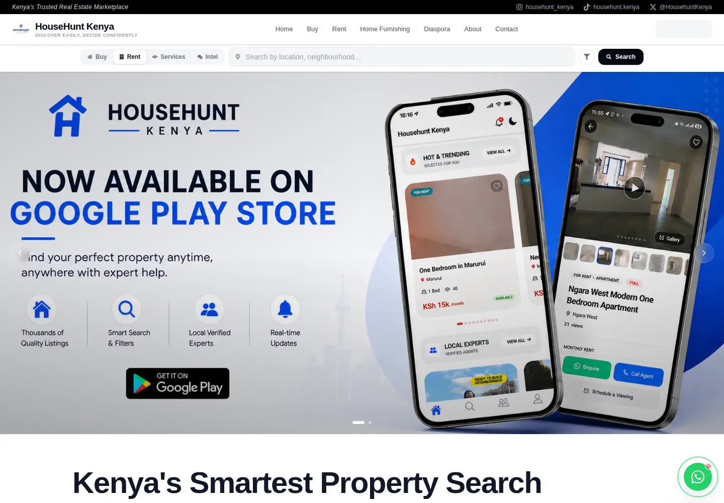 Screenshot of househuntkenya.com