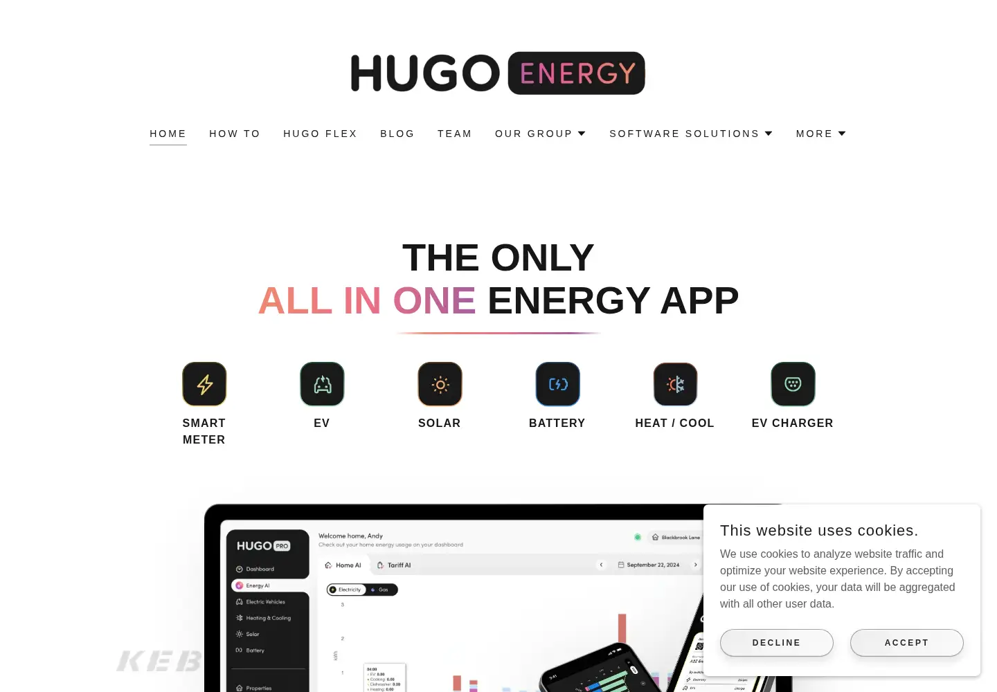 Screenshot of hugoenergy.com