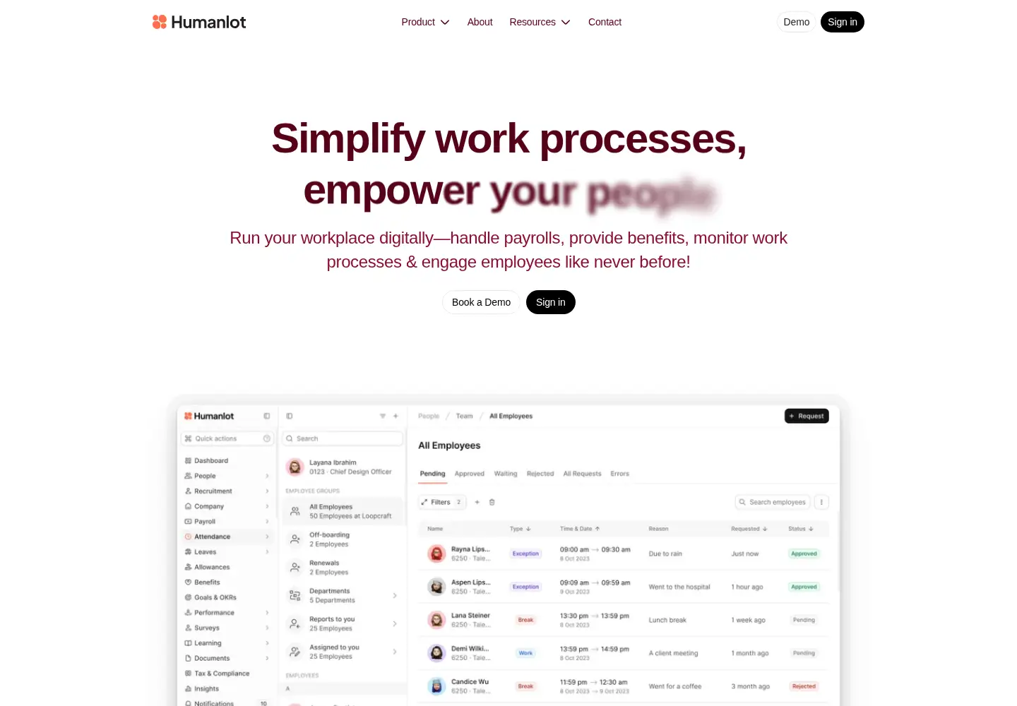 Screenshot of humanlot.com