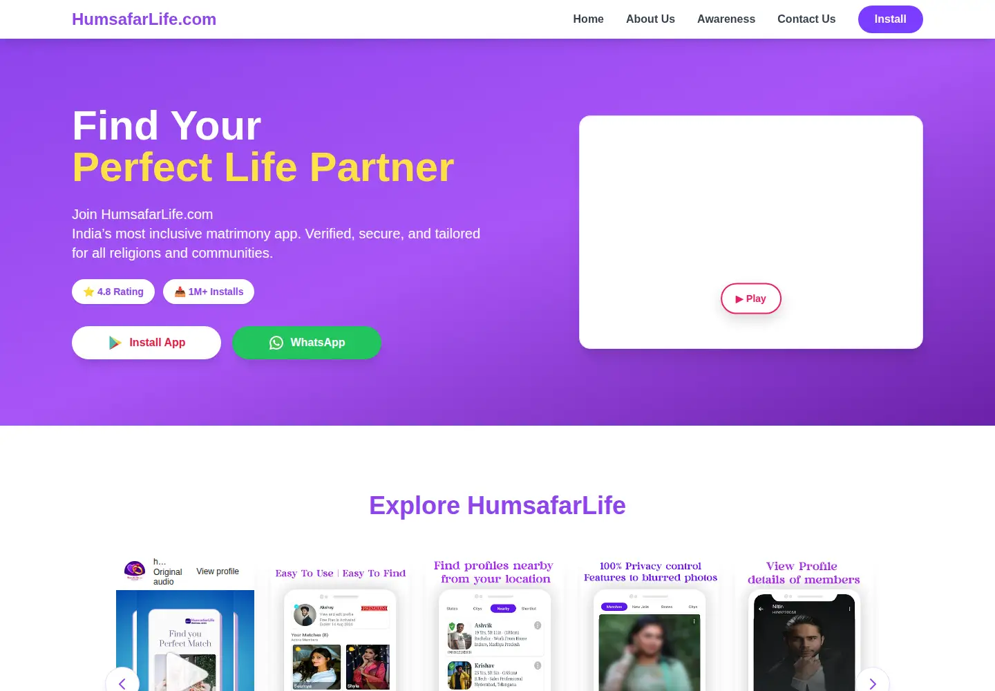 Screenshot of humsafarlife.com