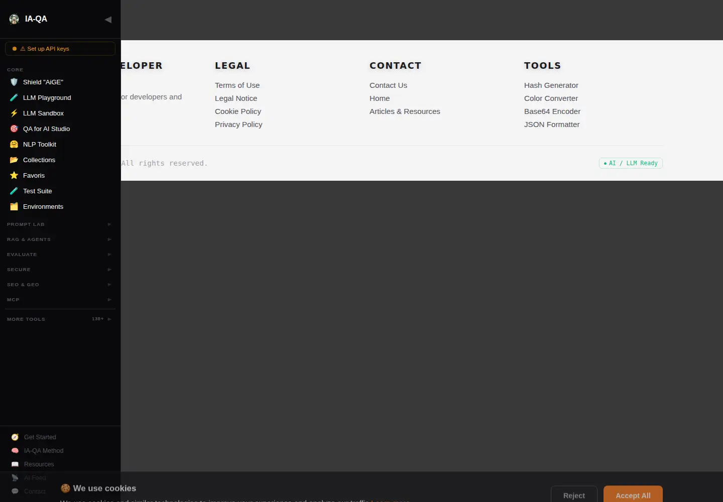Captured homepage of ia-qa.com in the current scan