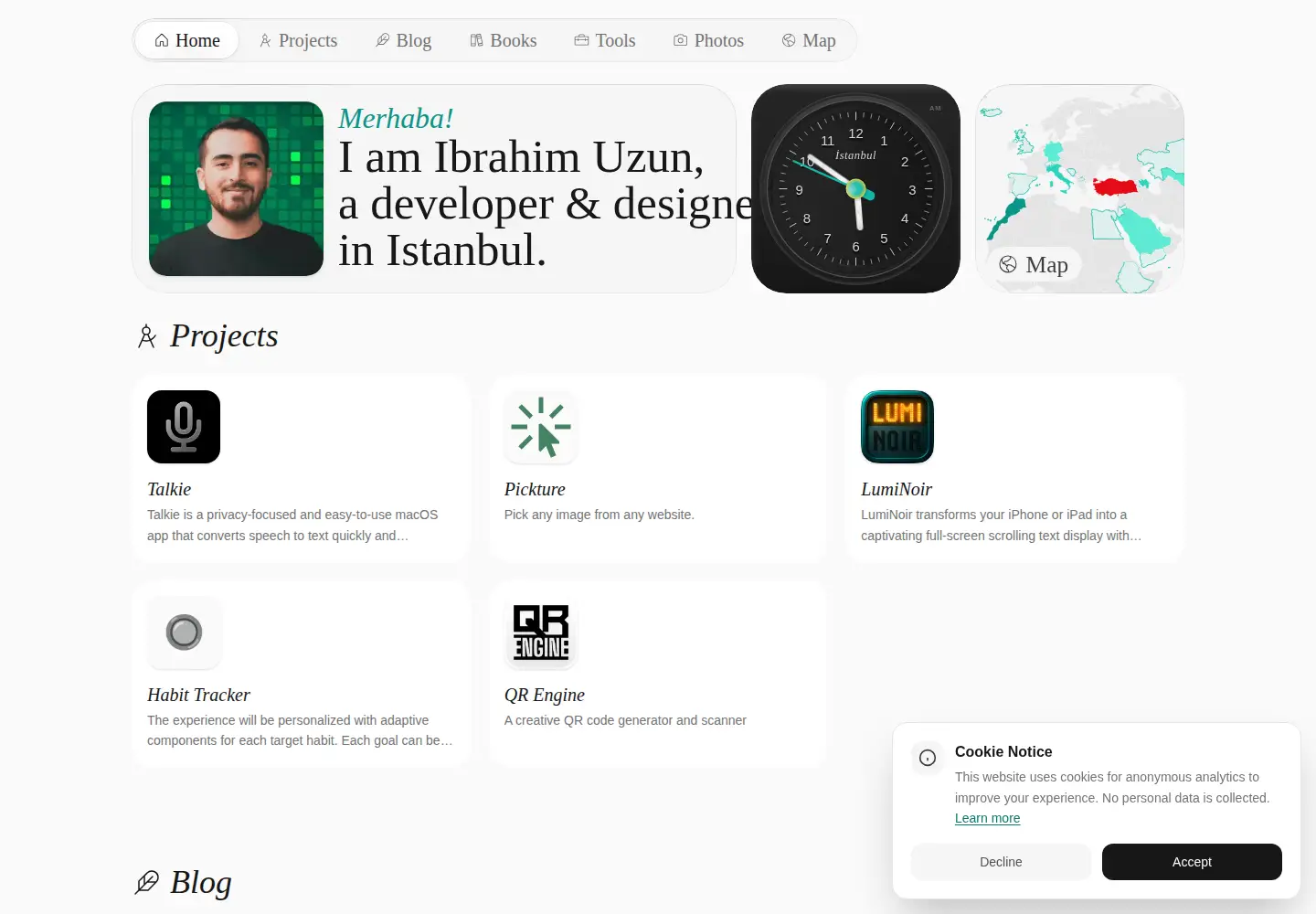 Screenshot of ibrahimuzun.com