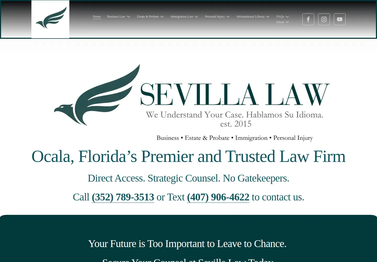 Captured homepage of inaesq.com in the current scan