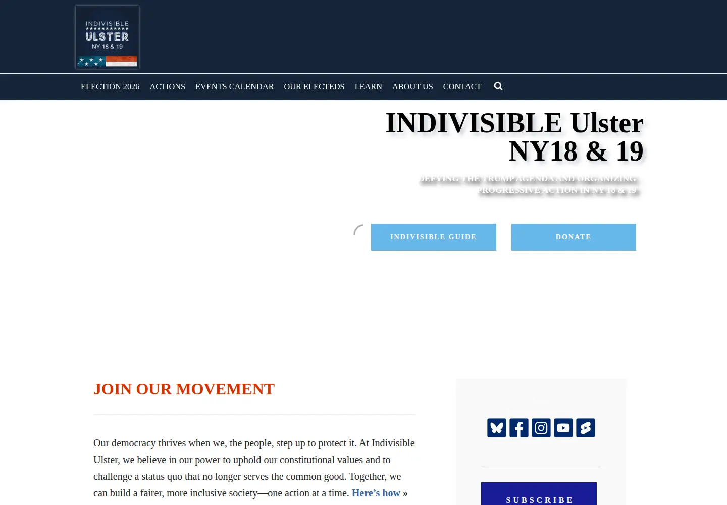 Screenshot of indivisibleulster.com