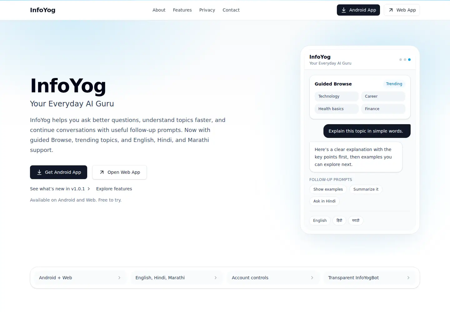 Screenshot of infoyog.com
