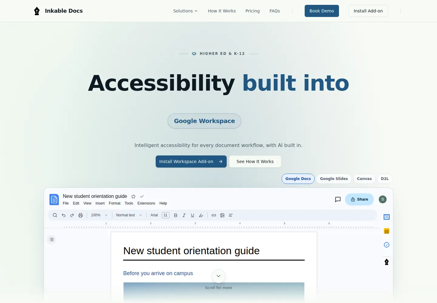 Screenshot of inkabledocs.com