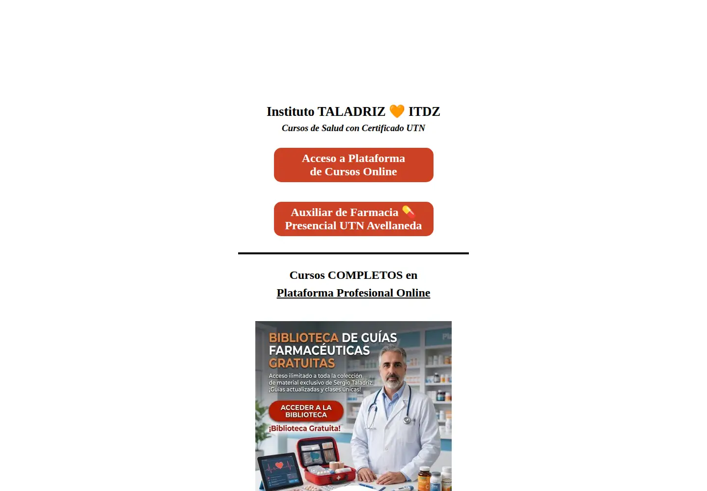 Captured homepage of institutotaladriz.com in the current scan