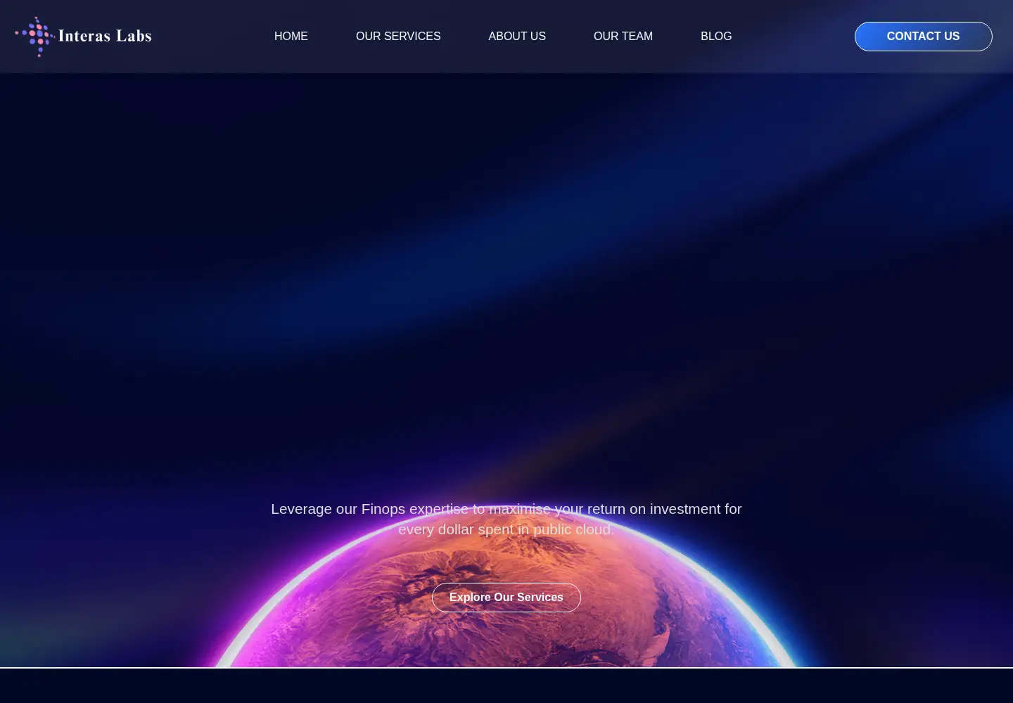 Captured homepage of interaslabs.com in the current scan