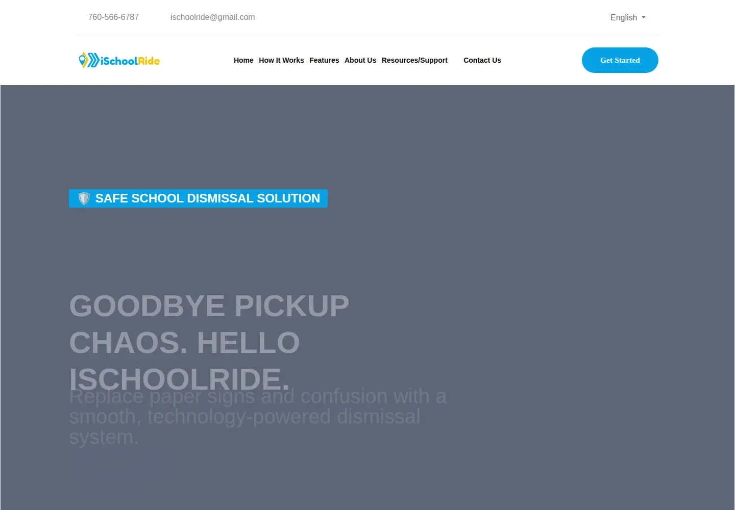 Captured homepage of ischoolride.com in the current scan