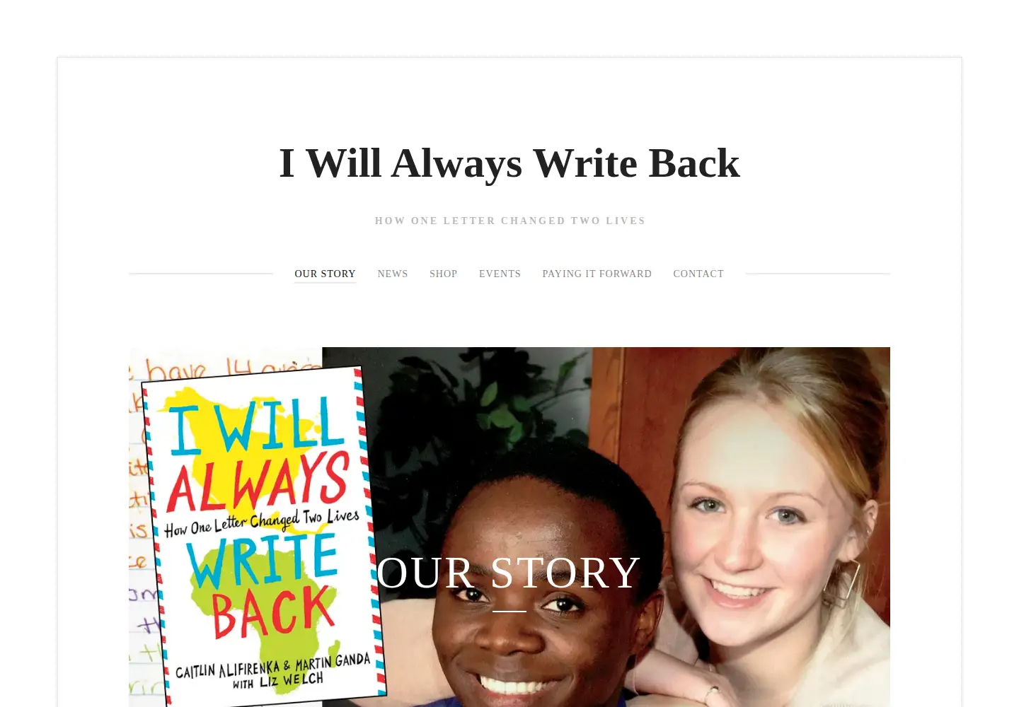 Captured homepage of iwillalwayswriteback.com in the current scan