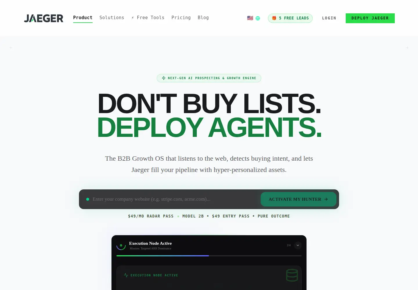 Screenshot of jaegerintel.com