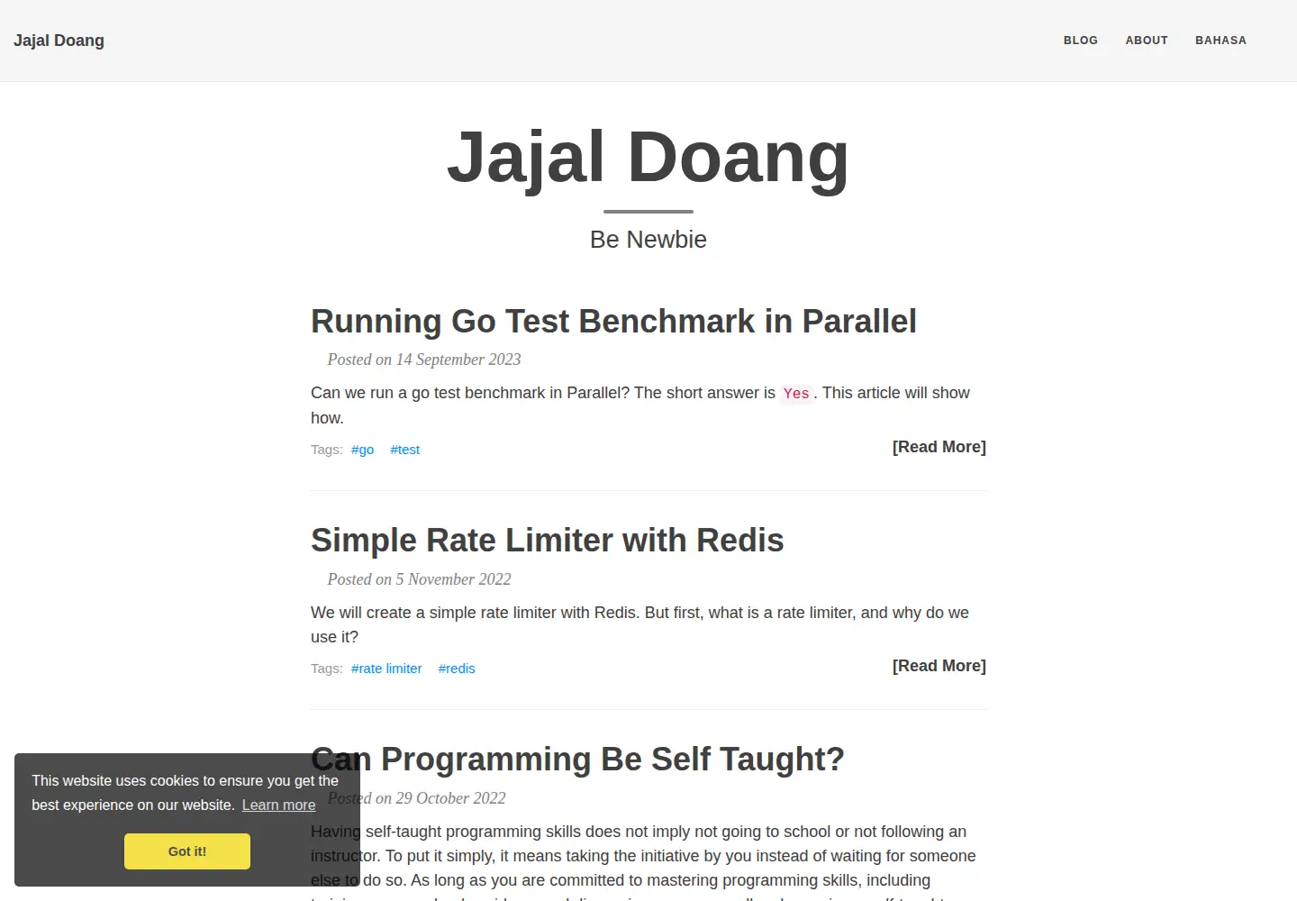 Screenshot of jajaldoang.com