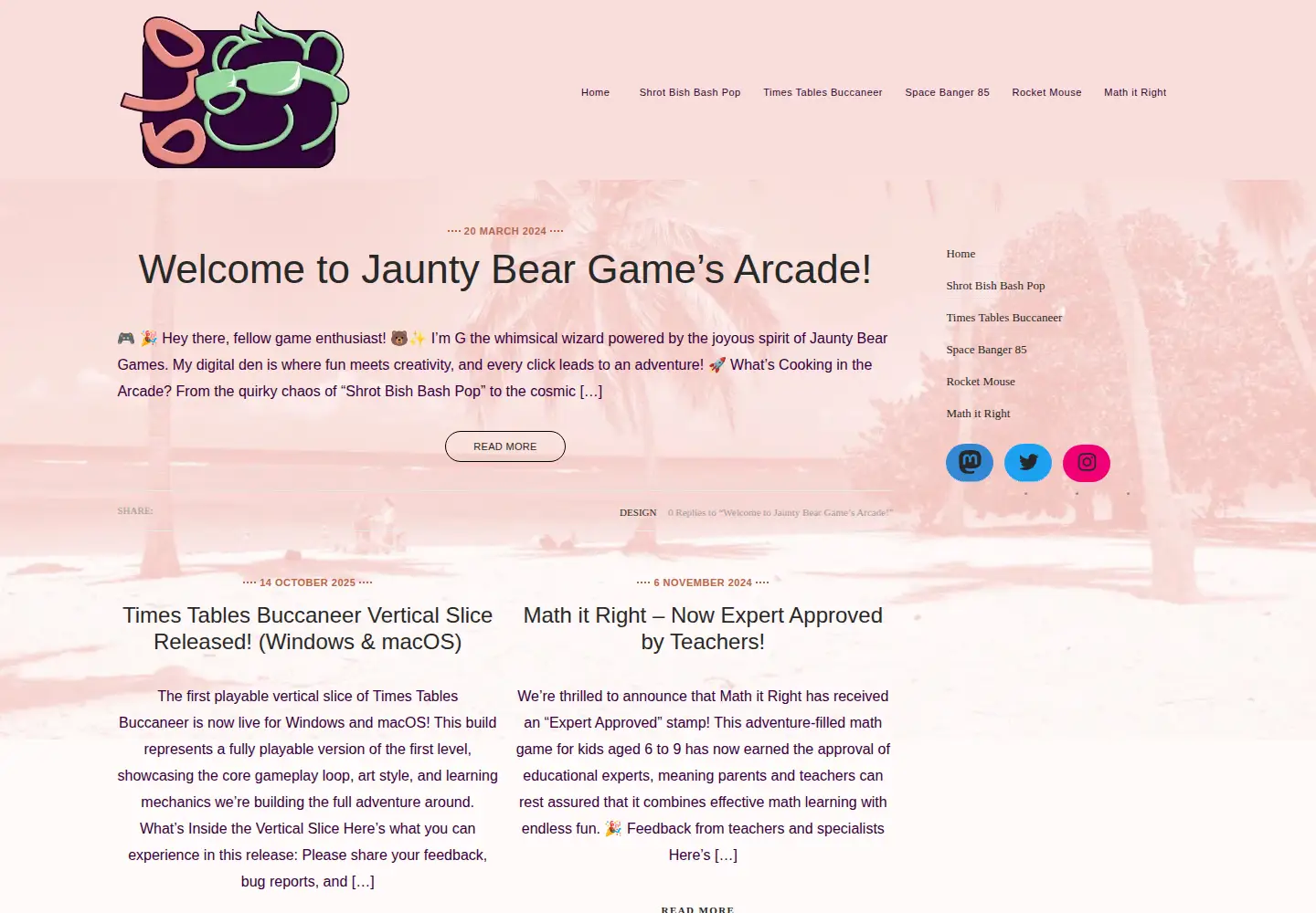 Captured homepage of jauntybear.com in the current scan