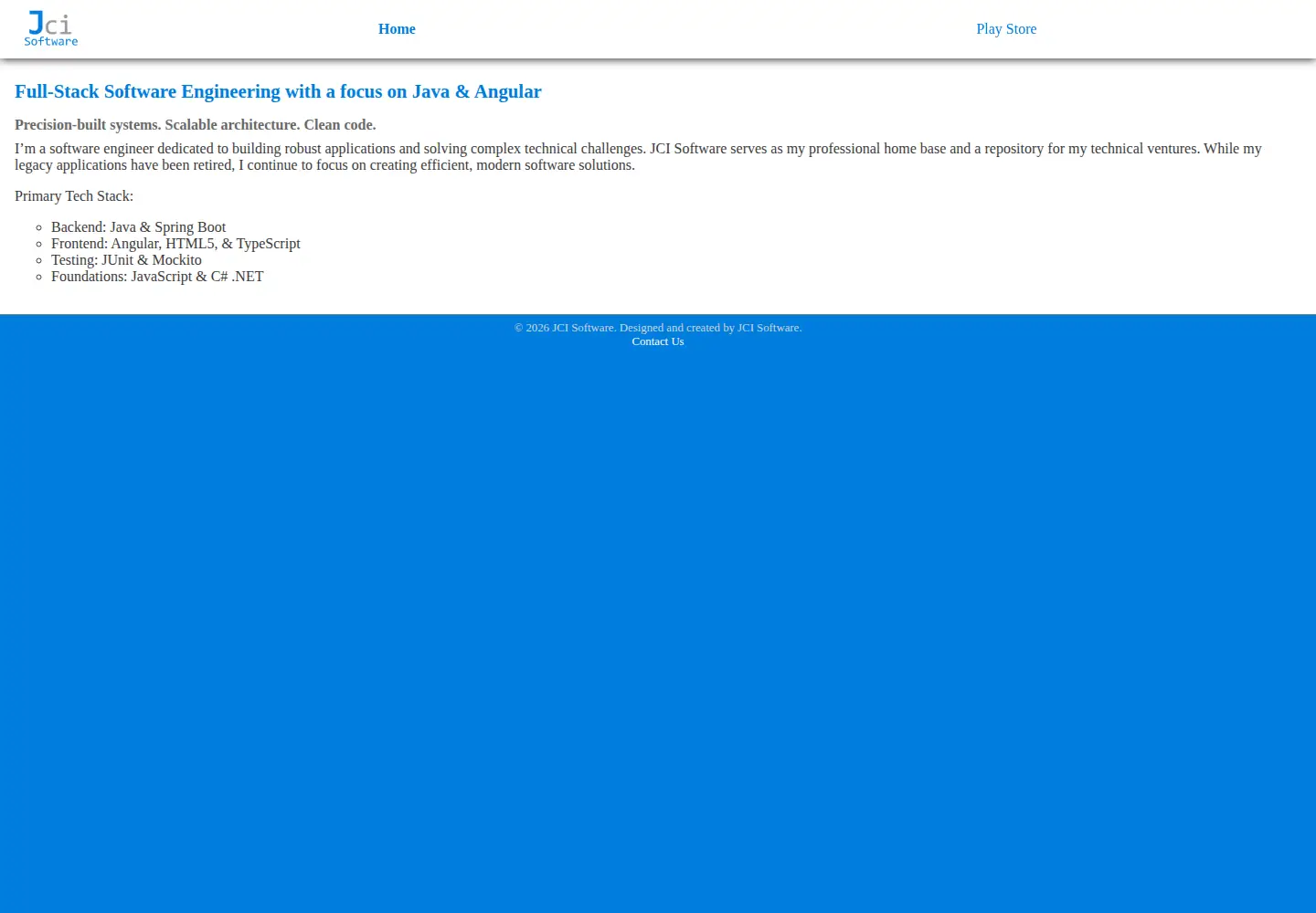 Captured homepage of jcisoftware.com in the current scan