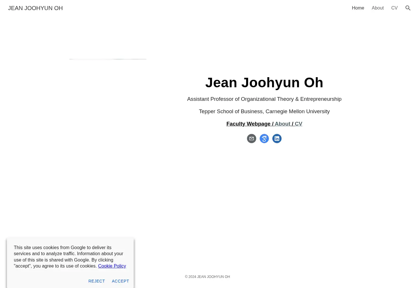 Screenshot of jeanjoohyunoh.com