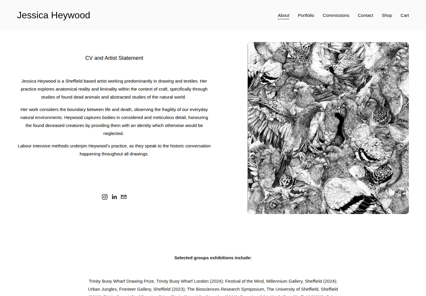 Screenshot of jessicaheywood.com