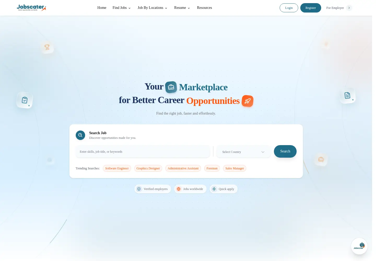 Screenshot of jobscater.com