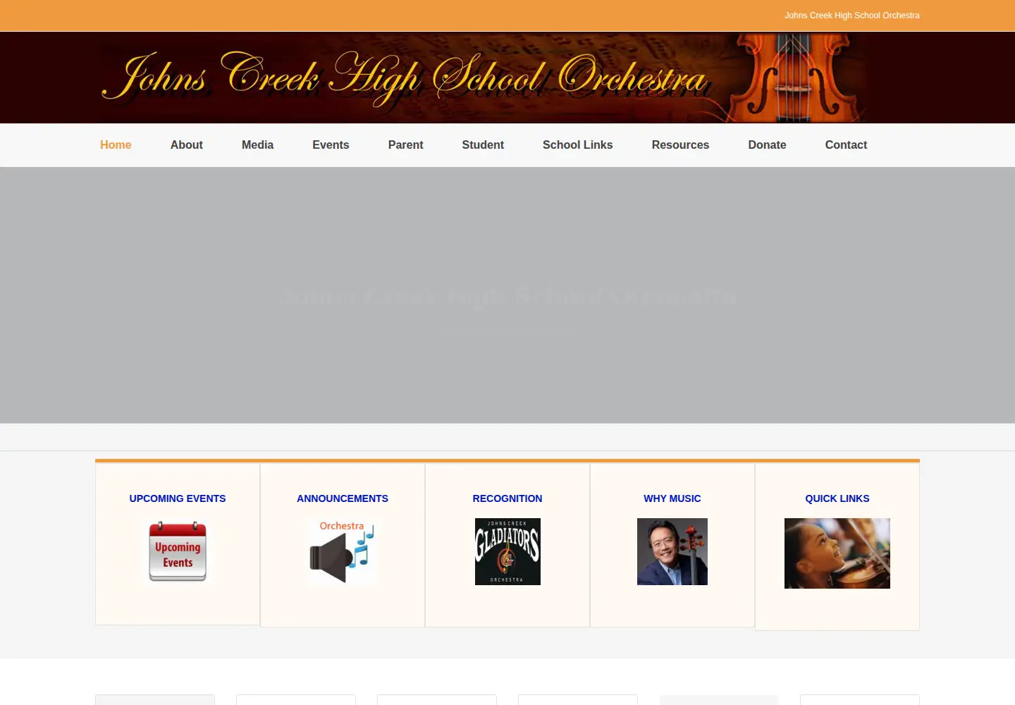 Screenshot of johnscreekorchestra.com