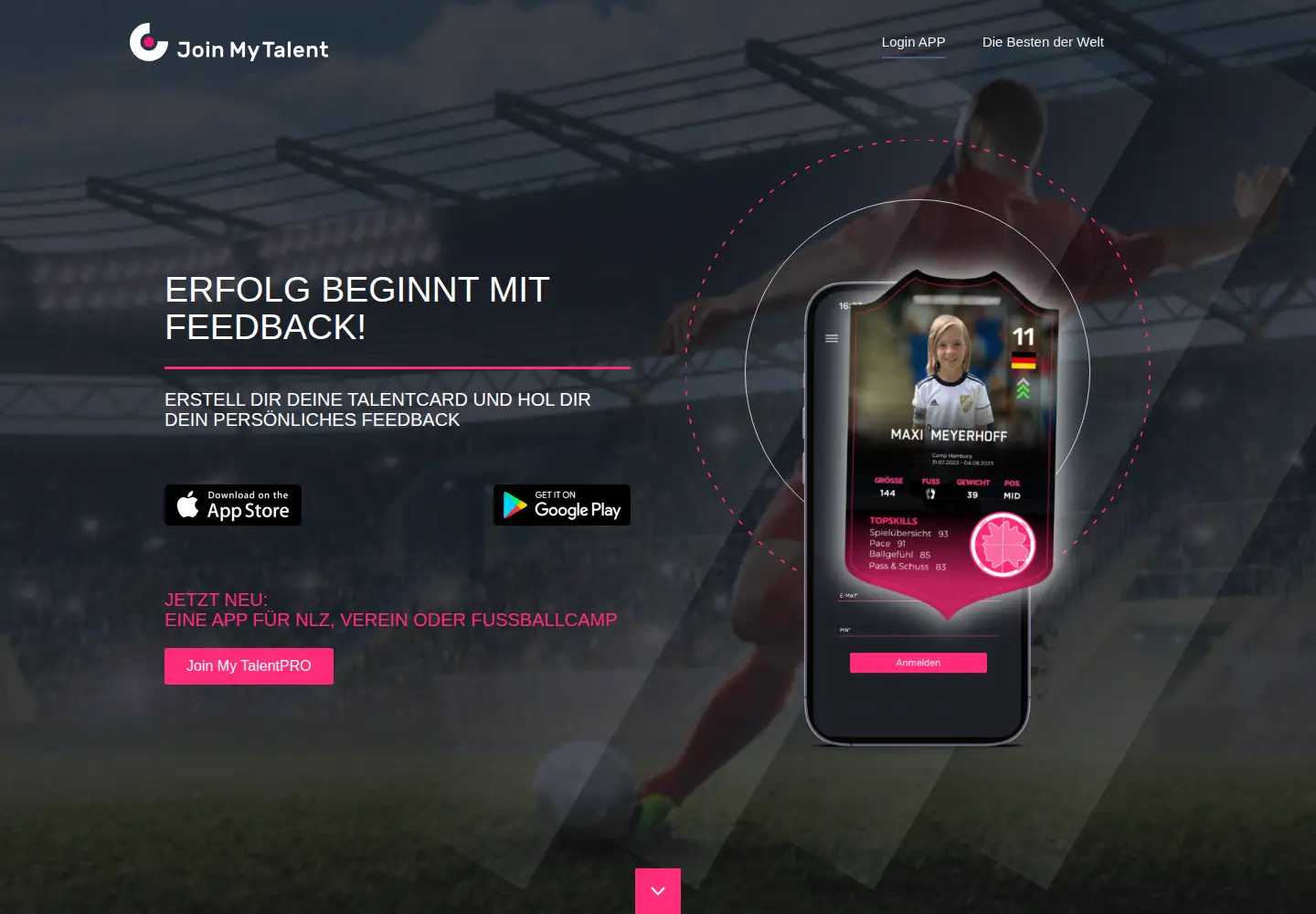 Captured homepage of joinmytalent.com in the current scan