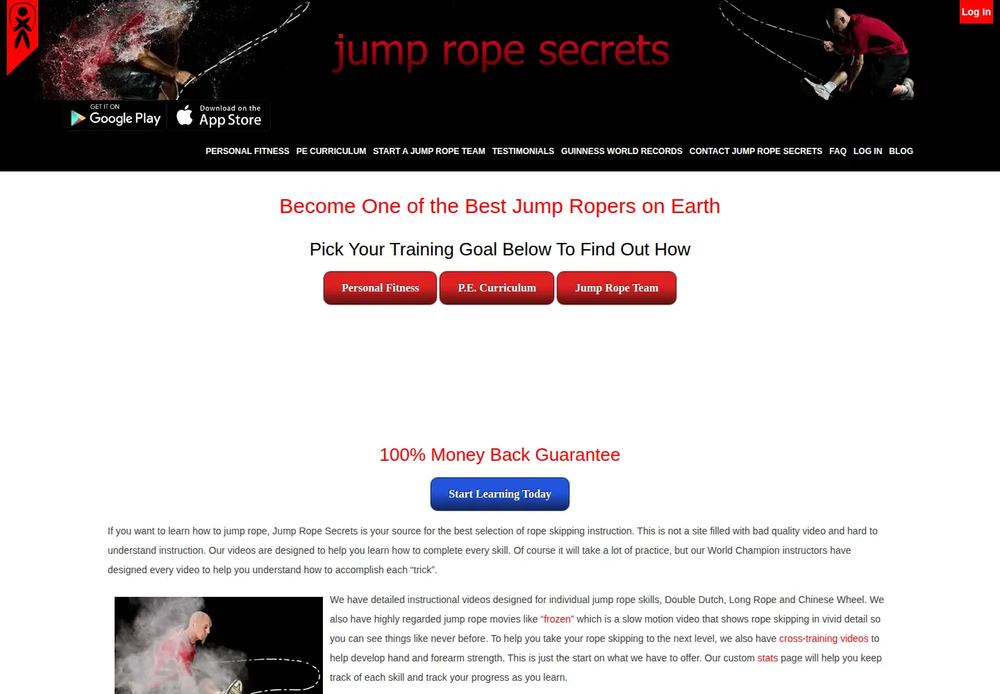 Captured homepage of jumpropesecrets.com in the current scan