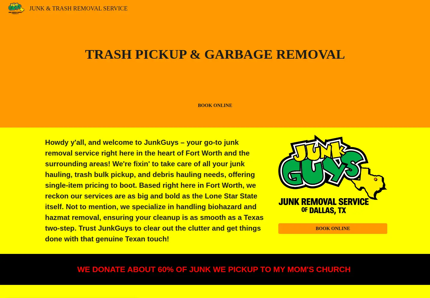 Screenshot of junkguydfw.com