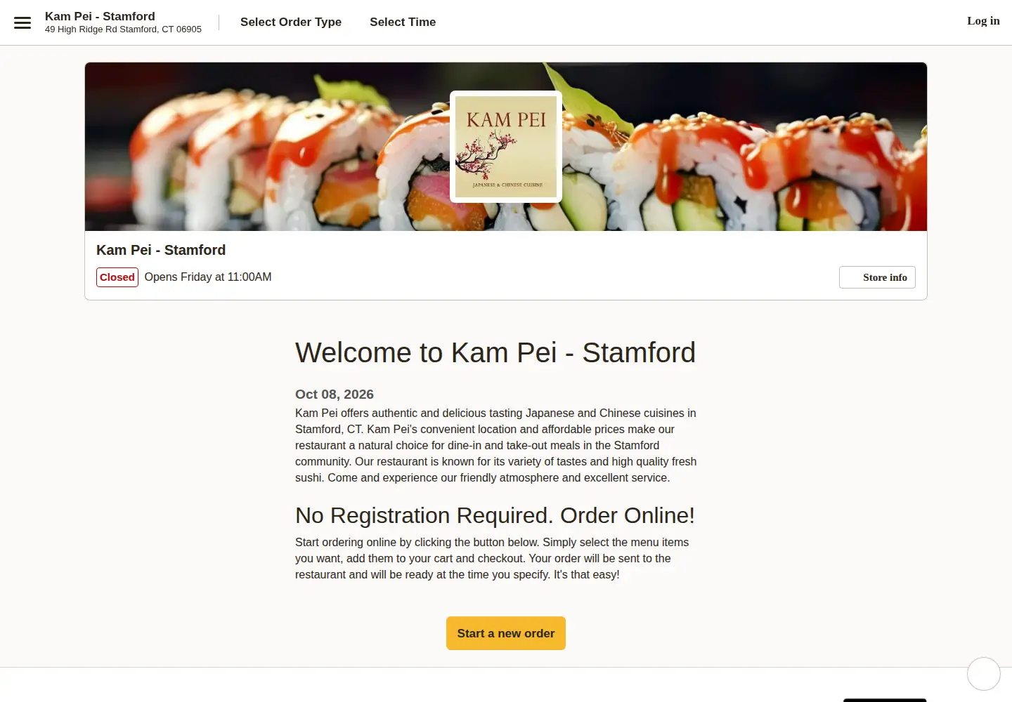 Captured homepage of kampeistamfordct.com in the current scan