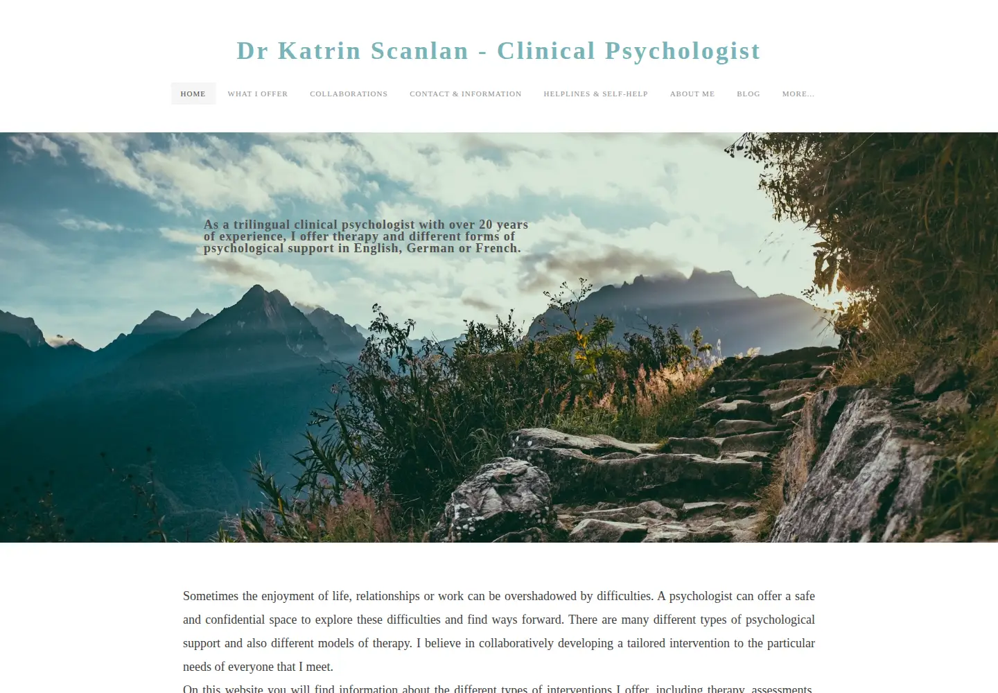 Captured homepage of katrinscanlan.com in the current scan