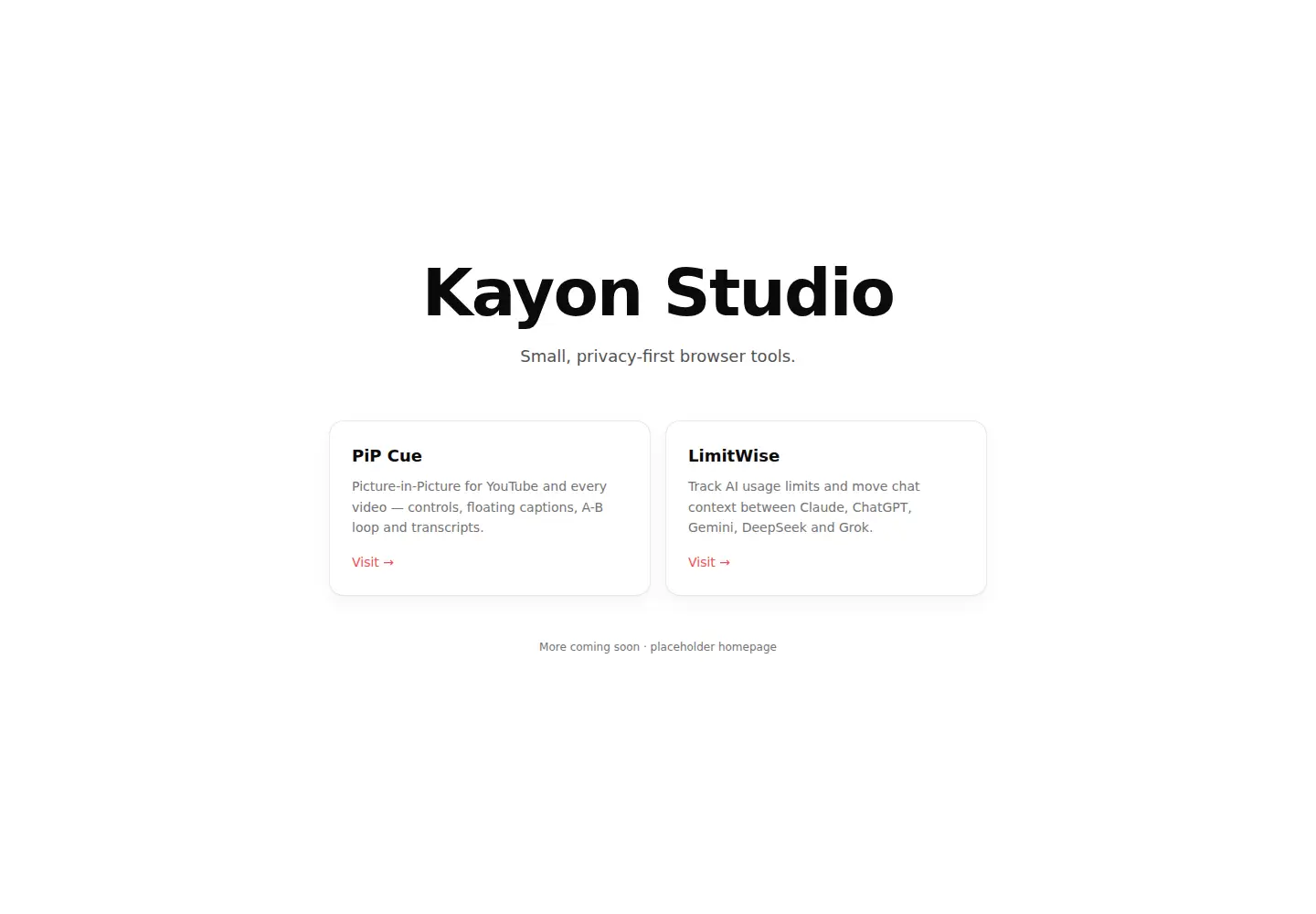 Screenshot of kayonstudio.com