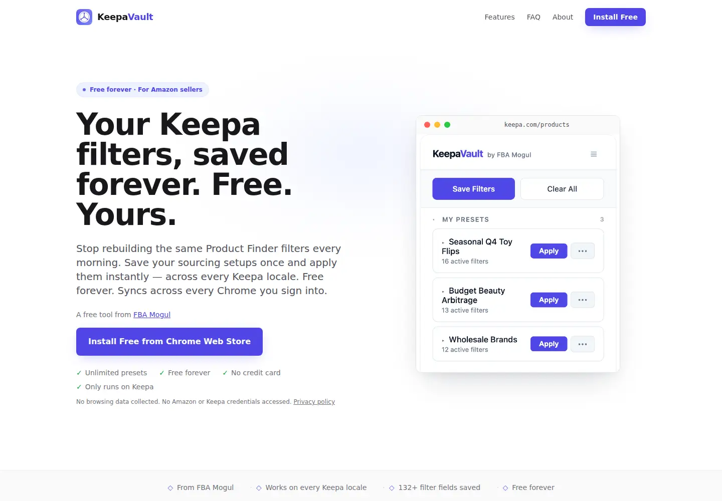 Captured homepage of keepavault.com in the current scan