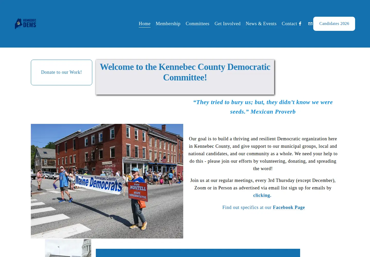 Screenshot of kennebecdems.com