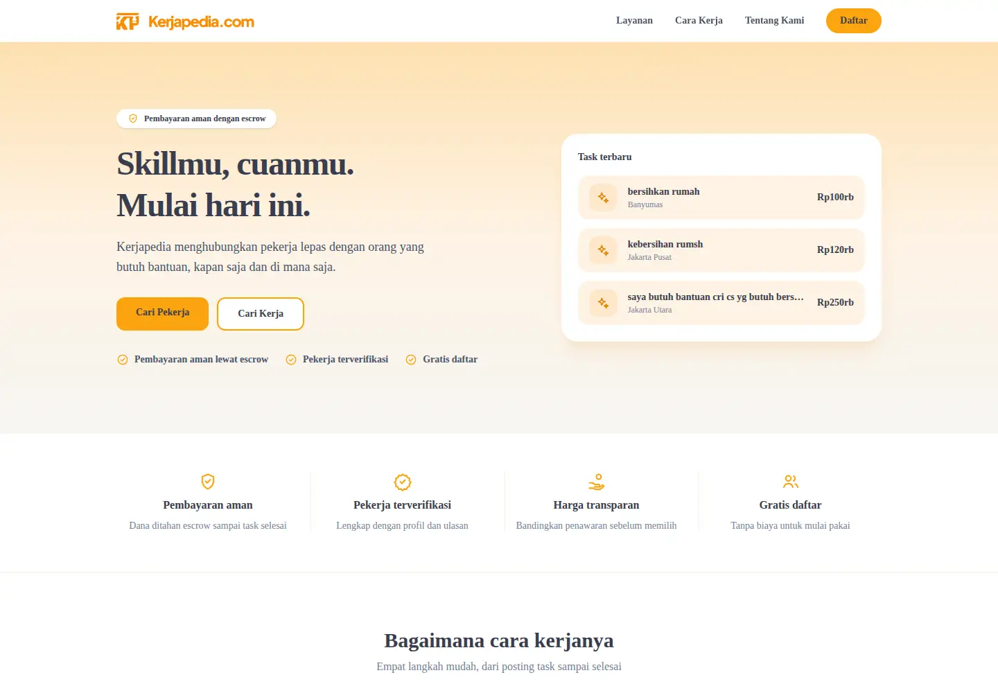 Captured homepage of kerjapedia.com in the current scan