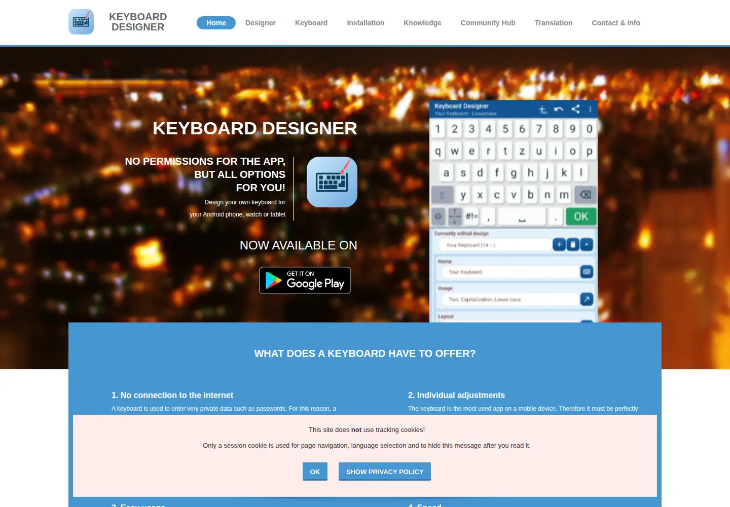 Screenshot of keyboarddesigner.com