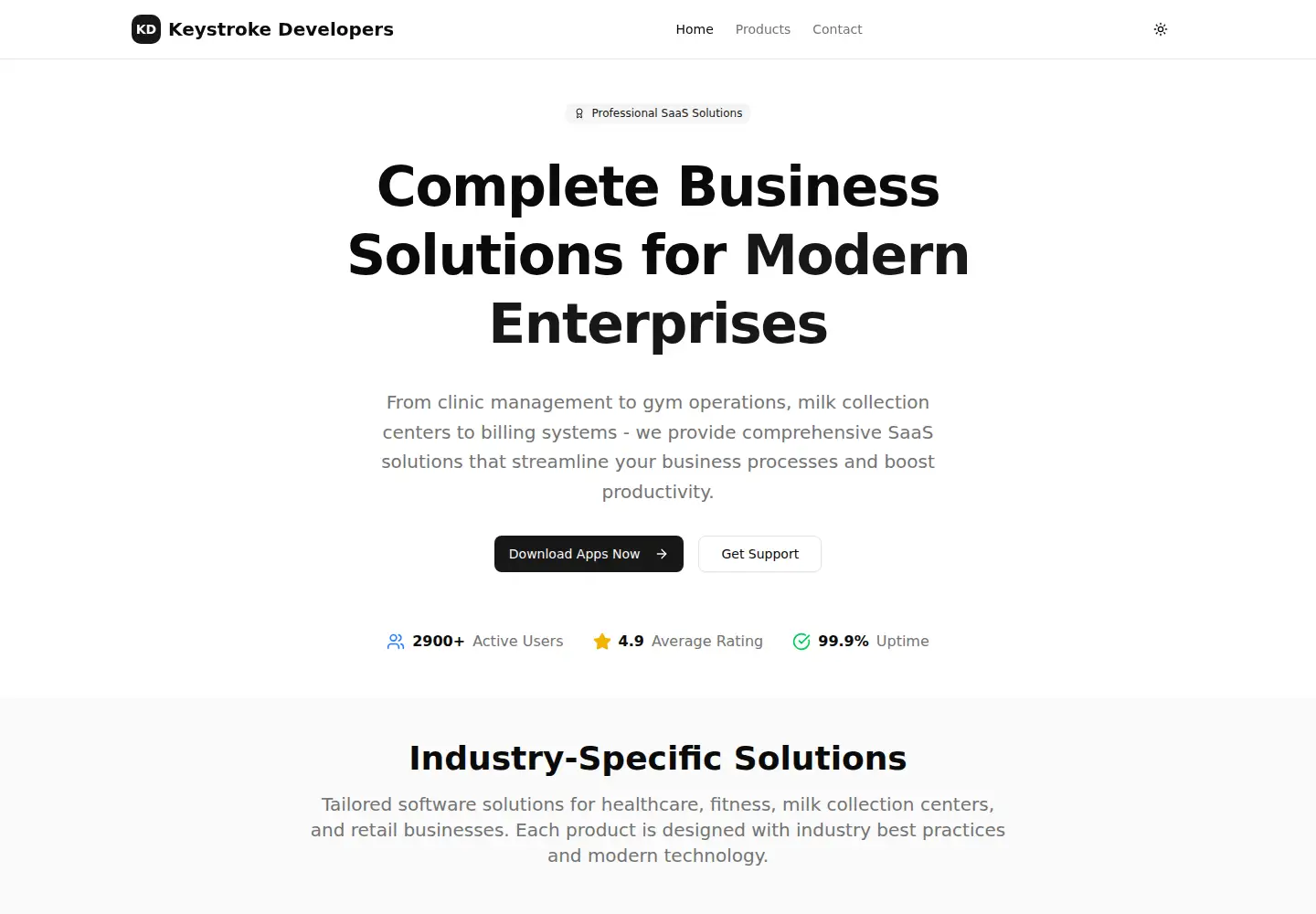 Captured homepage of keystrokedevelopers.com in the current scan