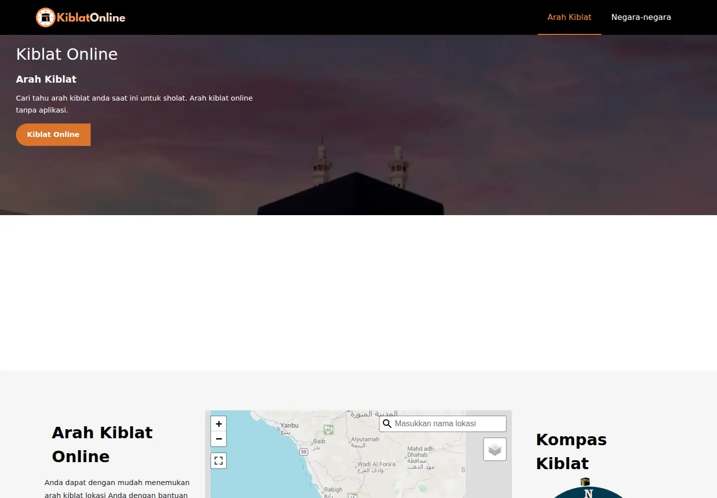 Captured homepage of kiblatonline.com in the current scan