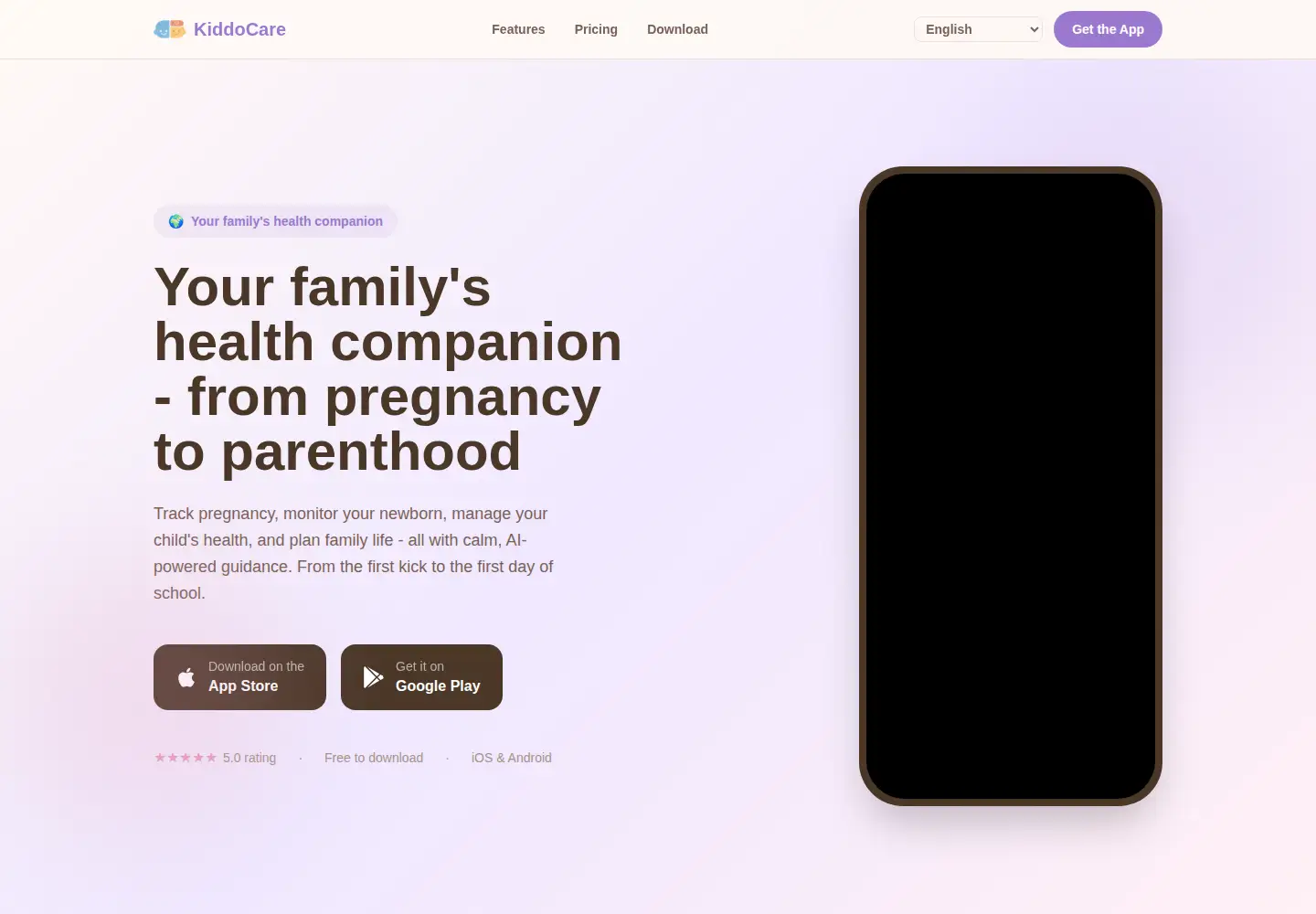Captured homepage of kiddocareapp.com in the current scan